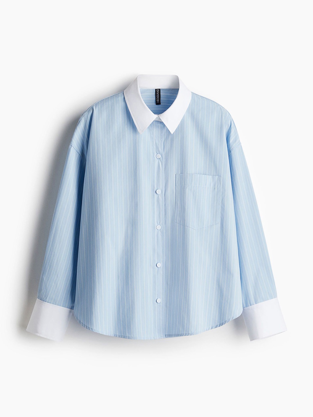 

H&M Oversized Cotton Shirt, Blue