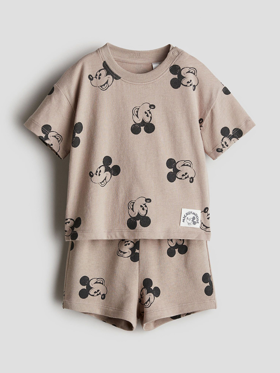 

H&M Boys 2-Piece Printed Cotton Set, Beige
