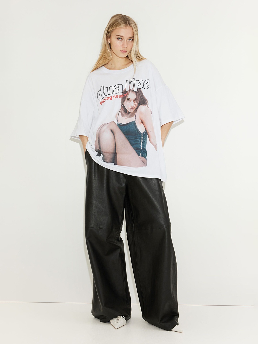 

H&M Oversized Printed T-Shirt, White