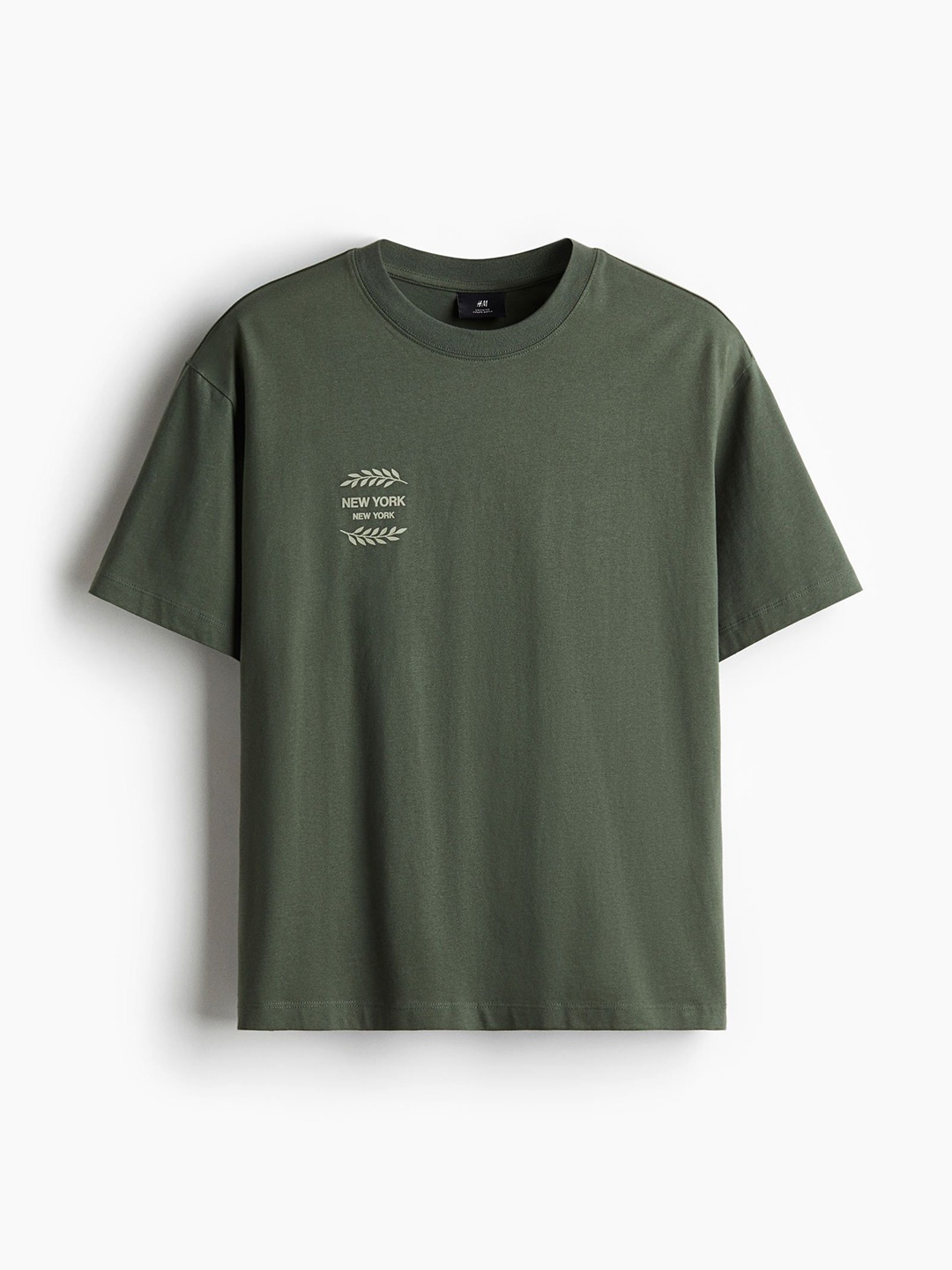 

H&M Loose Fit Printed T-Shirt, Green