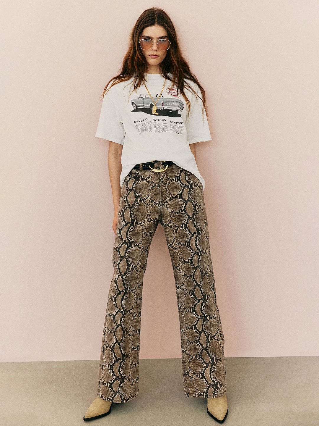 

H&M Oversized Printed T-Shirt, White