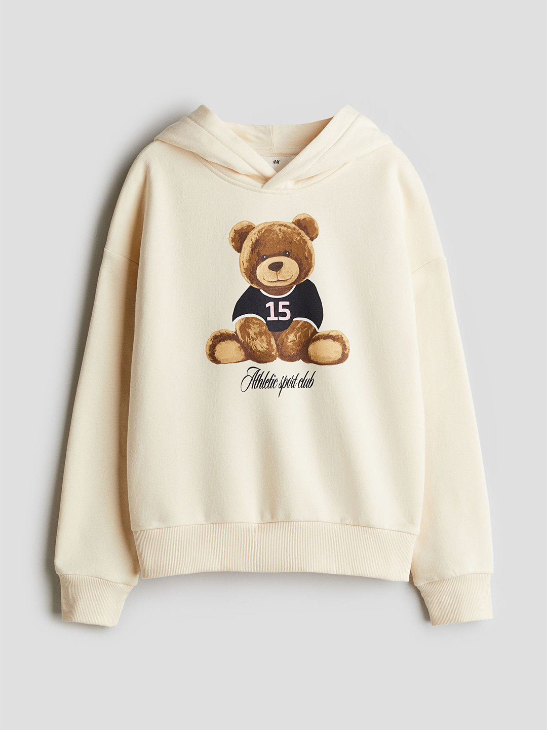 

H&M Printed Hoodie, Beige