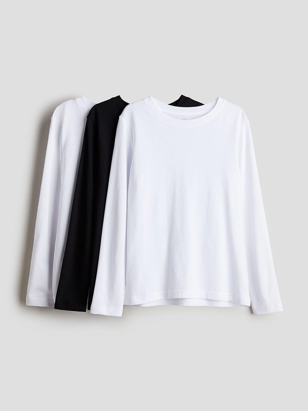 

H&M 3-Pack Long Sleeved T-Shirts, White