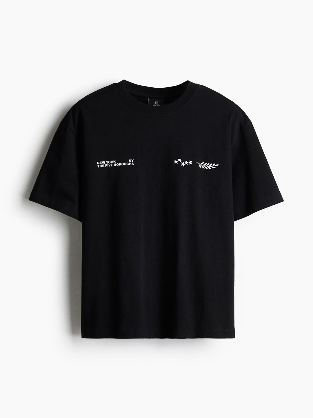 

H&M Loose Fit Printed T-shirt, Black