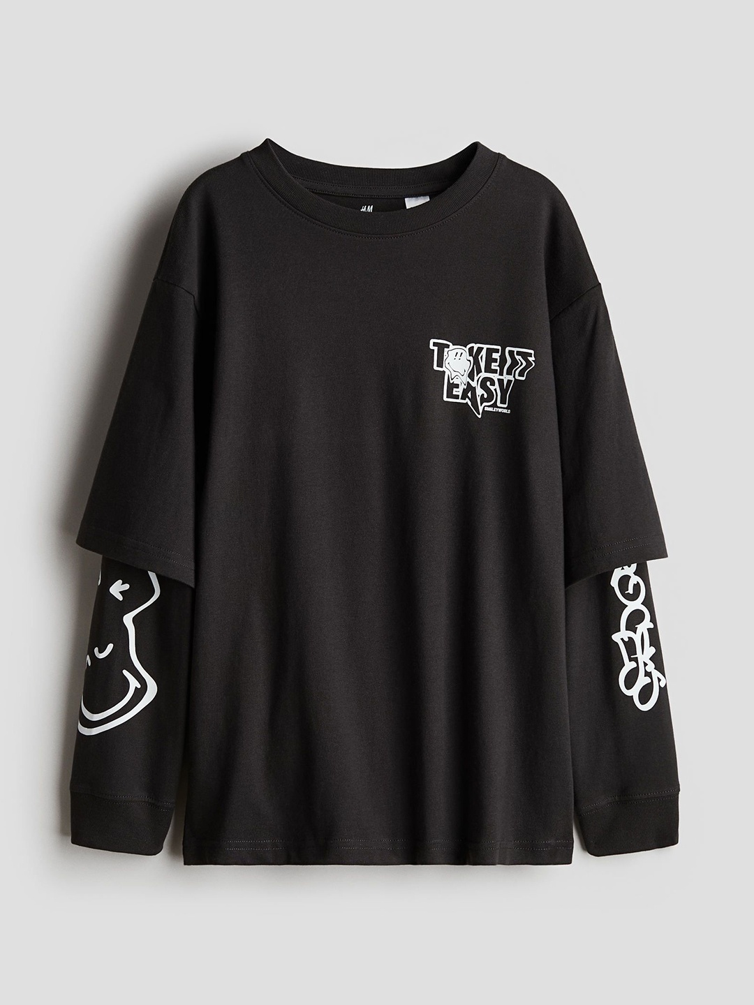 

H&M Long-Sleeved T-Shirt, Black