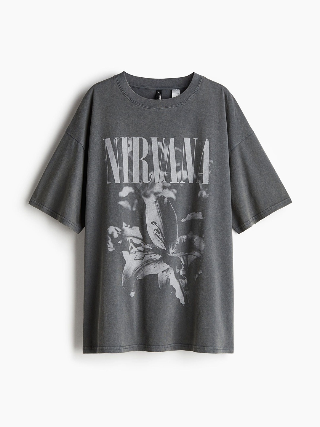 

H&M Oversized Printed T-Shirt, Grey
