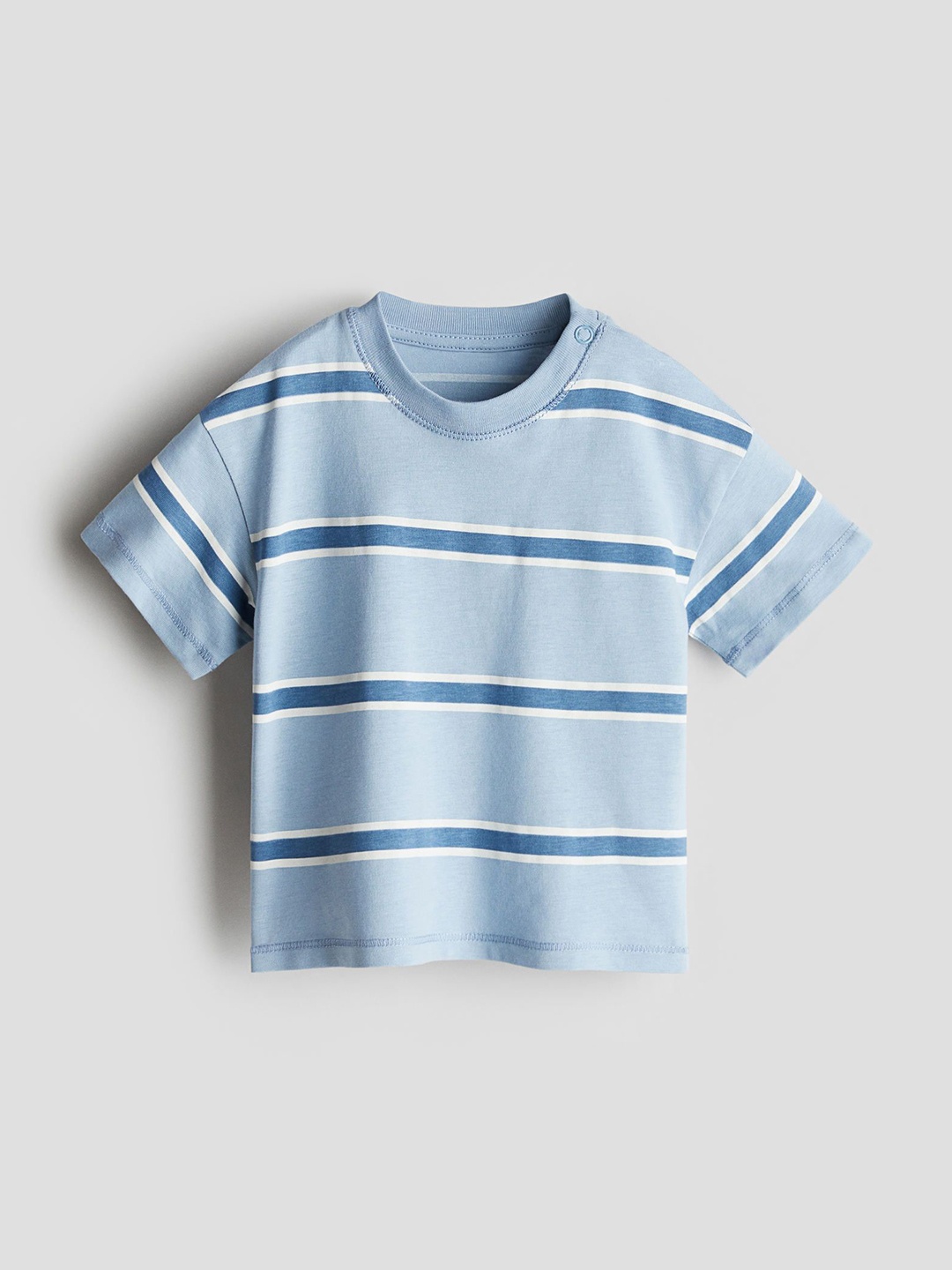 

H&M Printed Cotton T-Shirt, Blue