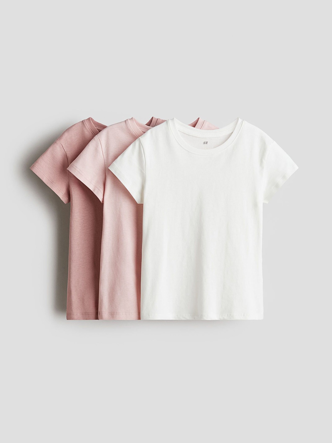 

H&M 3-Pack Cotton Tops, Pink