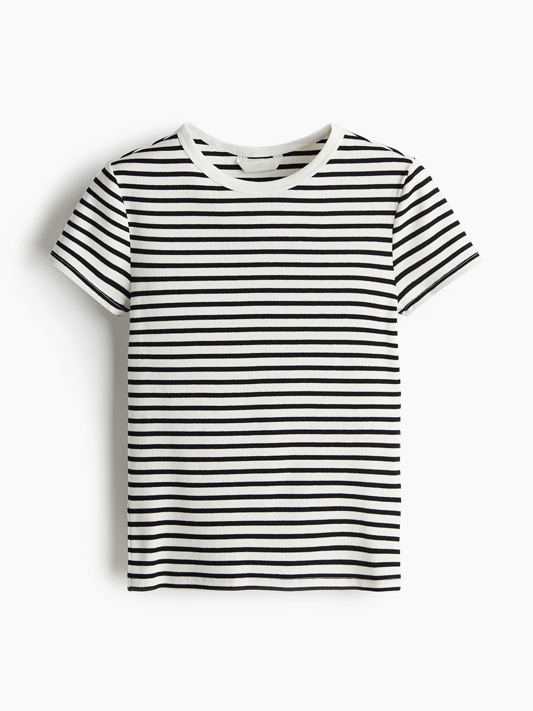 

H&M Ribbed T-shirt, White