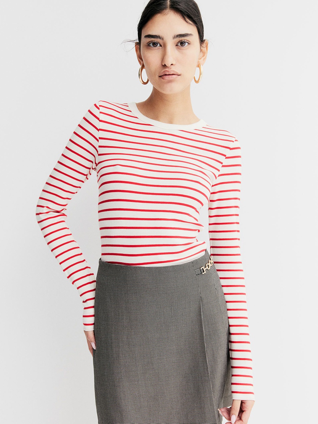 

H&M Ribbed Jersey Top, Red