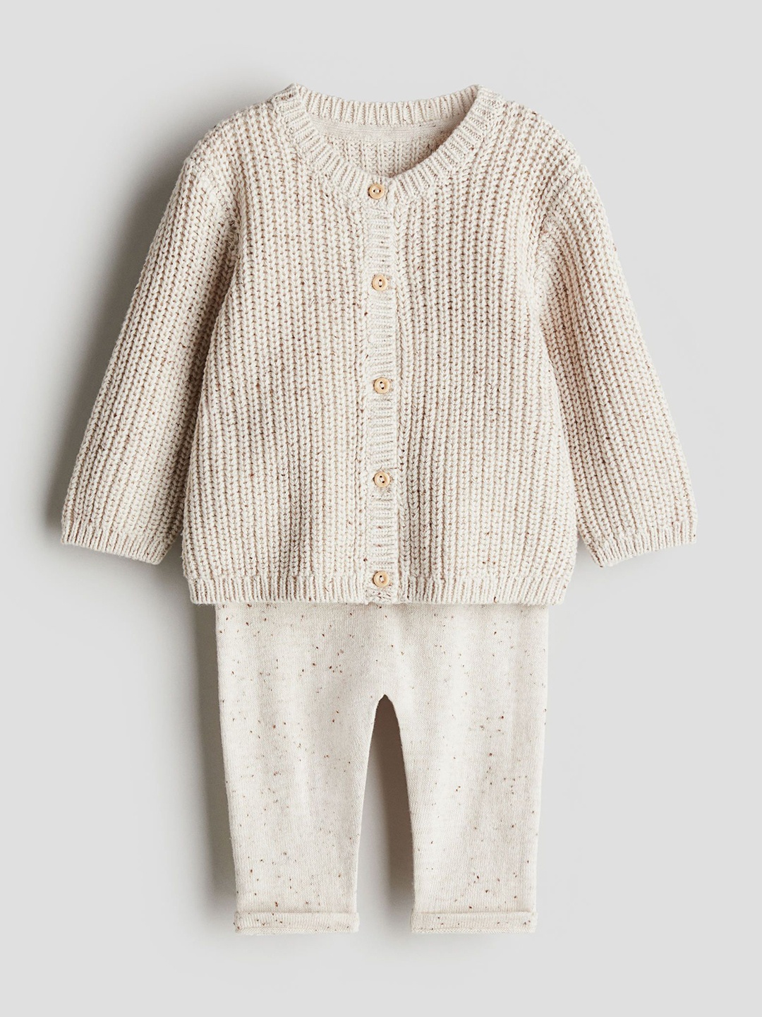 

H&M Boys 2-Piece Cotton-Knit Set, Beige