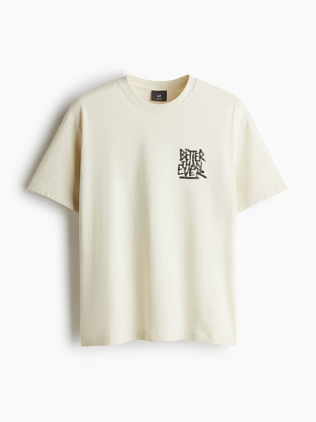 

H&M Loose Fit Printed T-shirt, Beige
