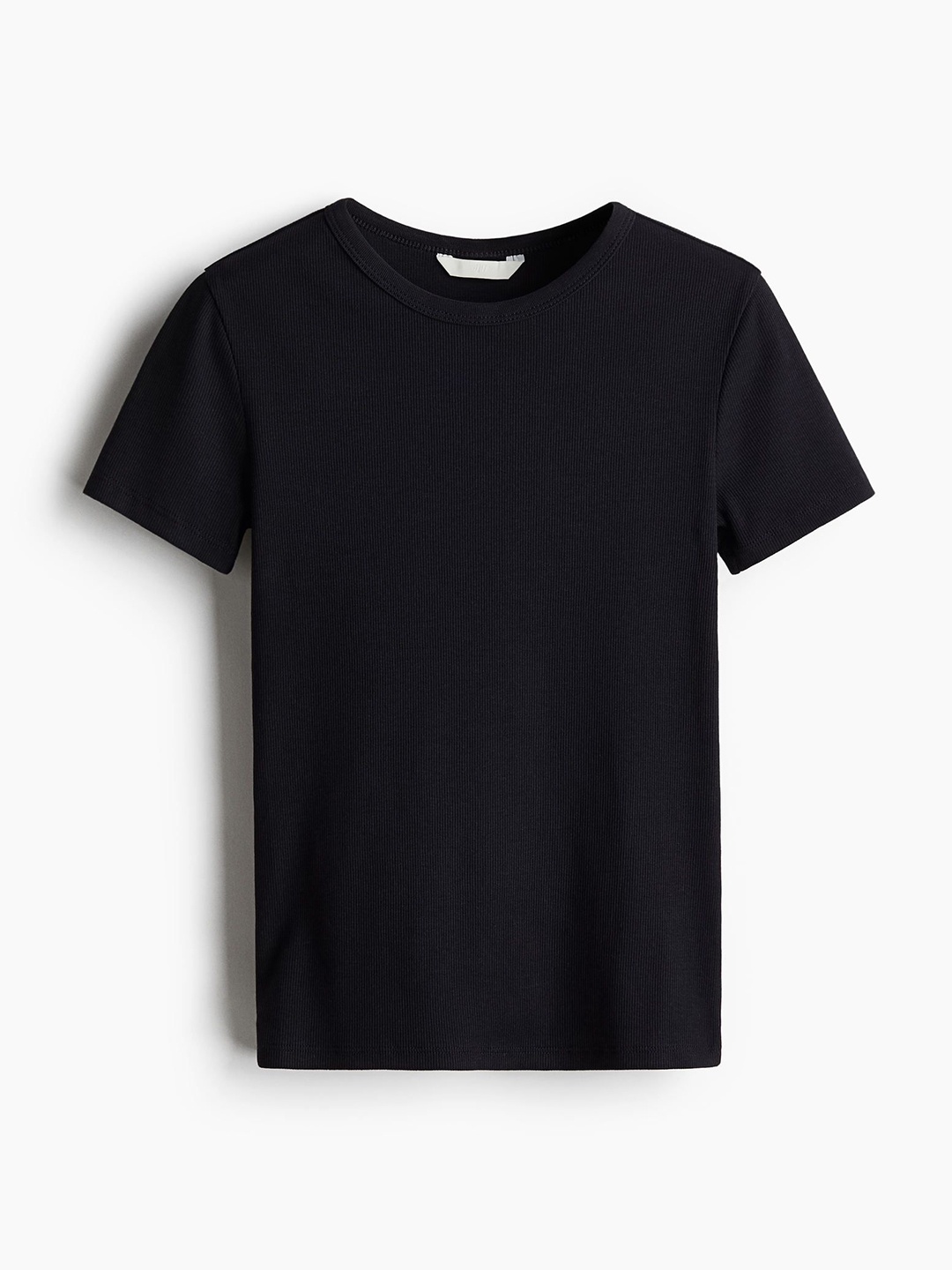 

H&M Ribbed T-shirt, Black