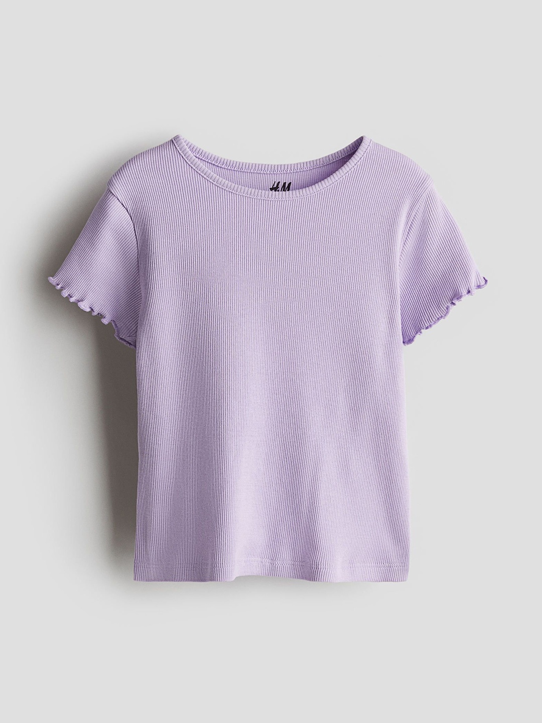 

H&M Ribbed Jersey Top, Purple