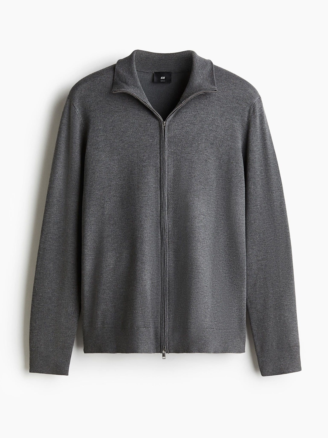 

H&M Slim Fit Zip-Through Cardigan, Grey