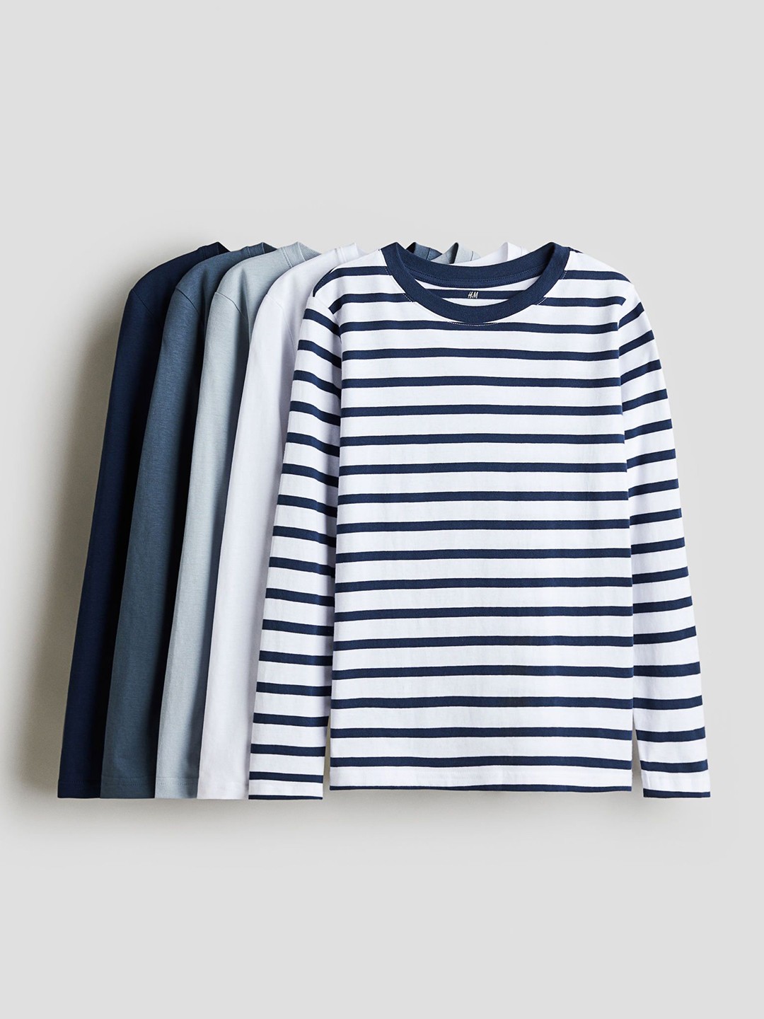 

H&M 5-Pack Jersey Tops, Blue