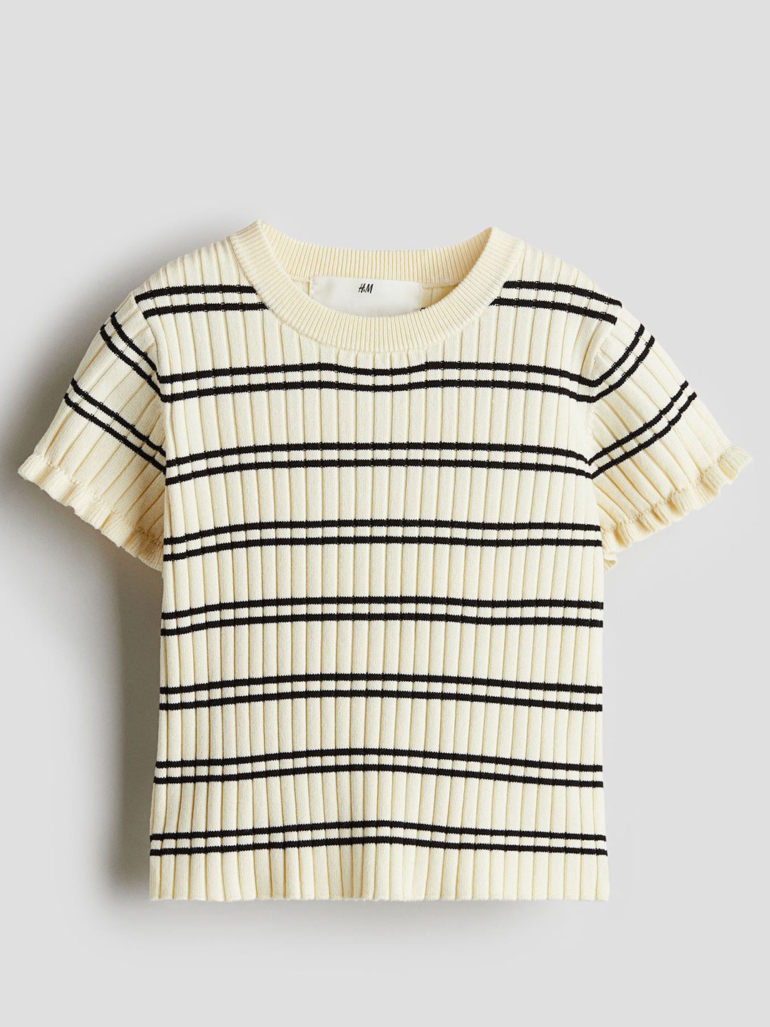 

H&M Rib-Knit Top, Yellow