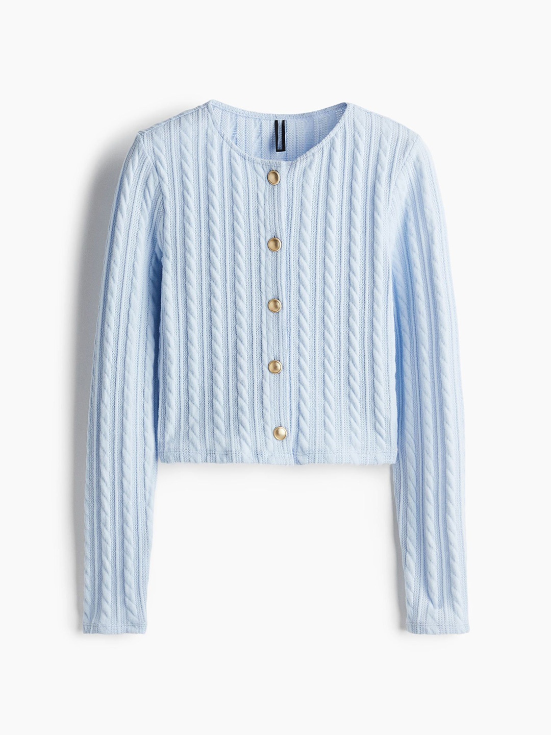 

H&M Women Cable-Knit-Look Cardigan, Blue