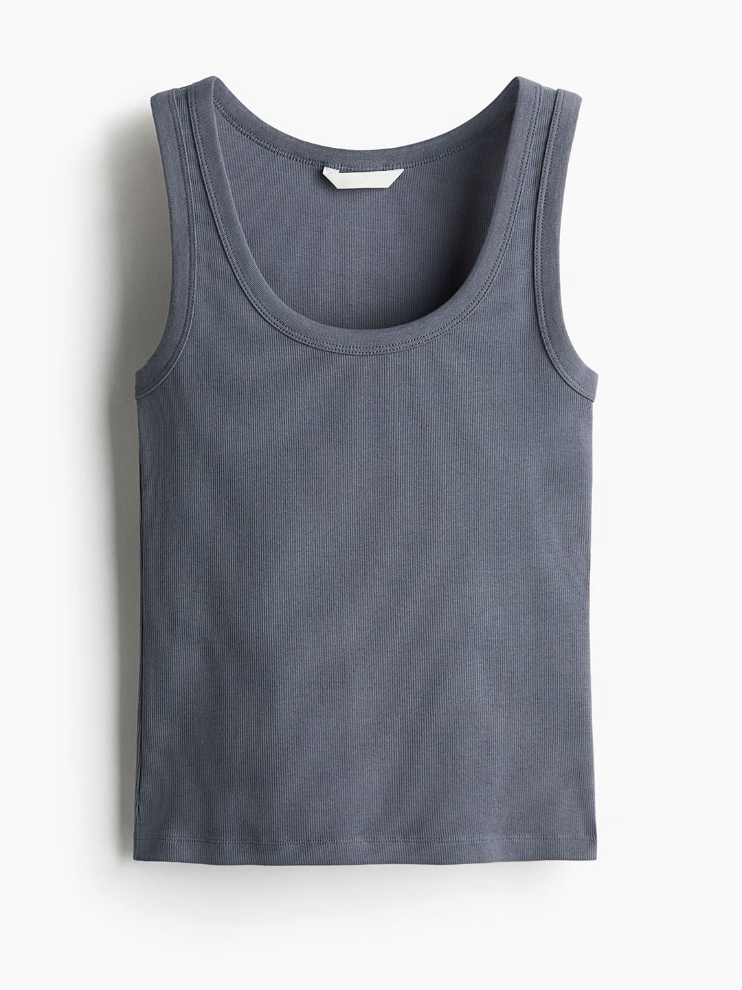 

H&M Ribbed Vest Top, Charcoal