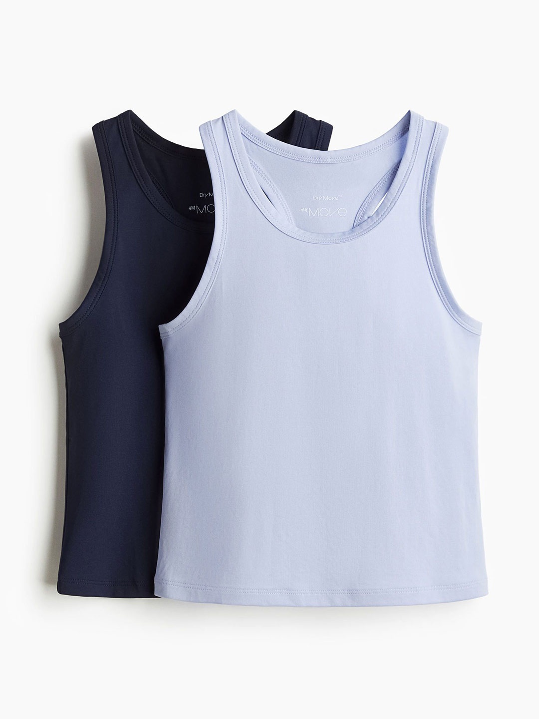 

H&M Girls 2-Pack Sports Vest Tops In DryMove, Blue
