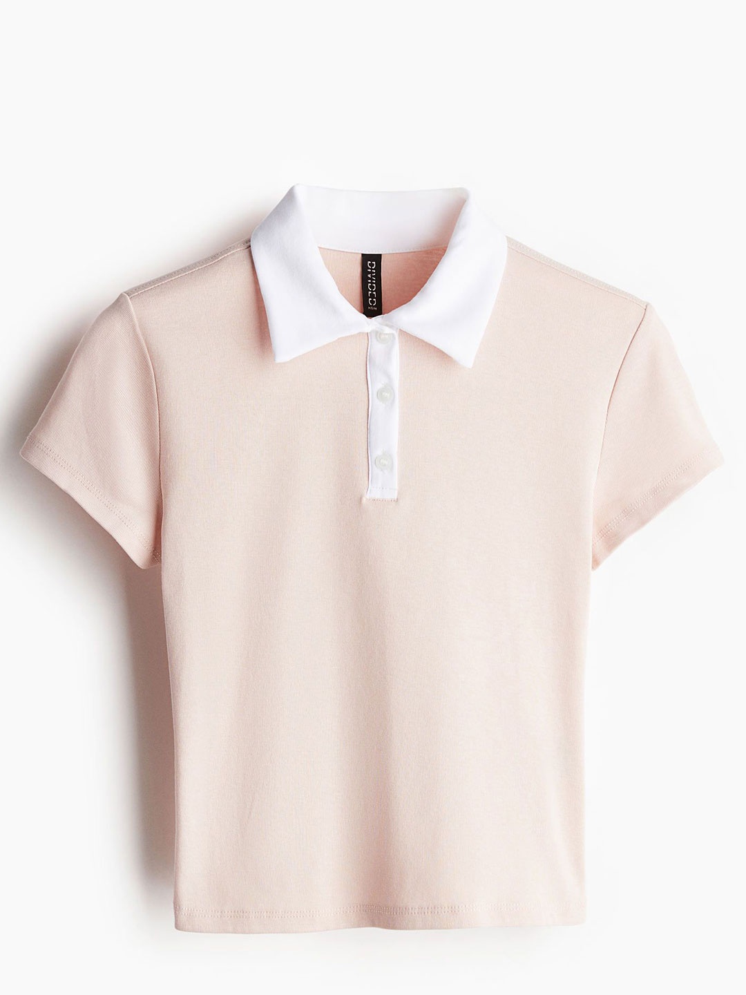 

H&M Women Cropped Polo Shirt, Pink