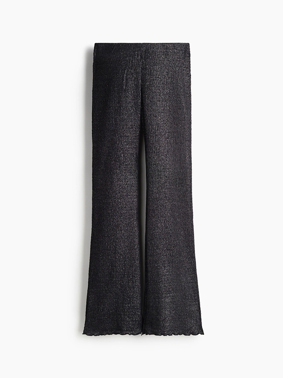 

H&M Smocked Flared Trousers, Black