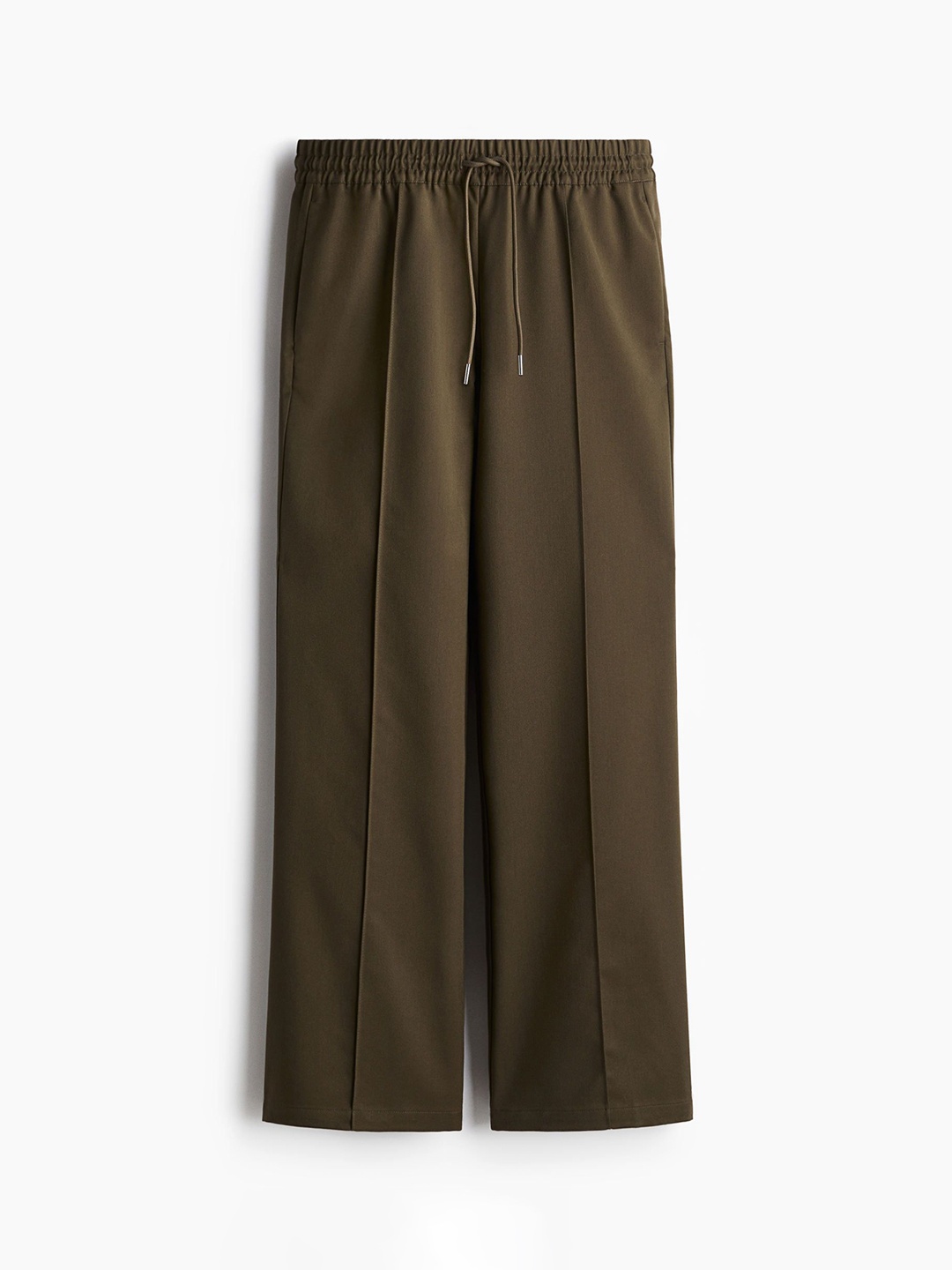 

H&M Crease-Leg Drawstring Trousers, Green