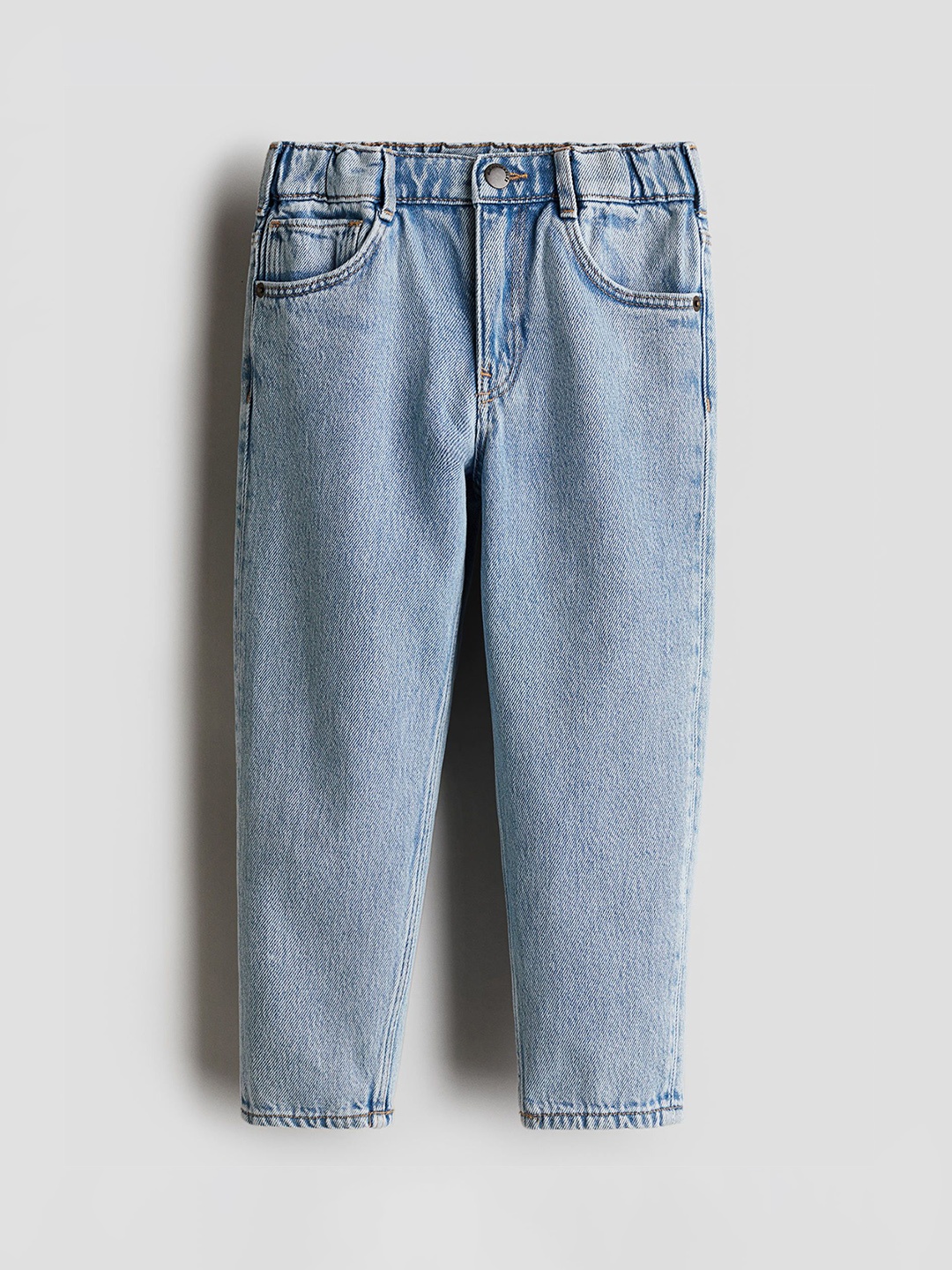 

H&M Tapered Cotton-Blend Jeans, Blue