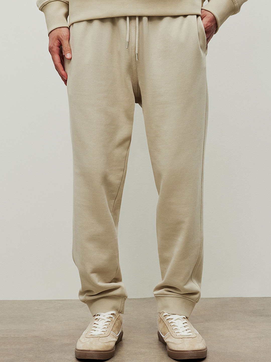 

H&M Men Regular Fit Sweatpants, Beige