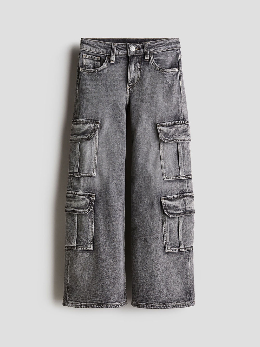 

H&M Girls Wide Leg Jeans, Grey