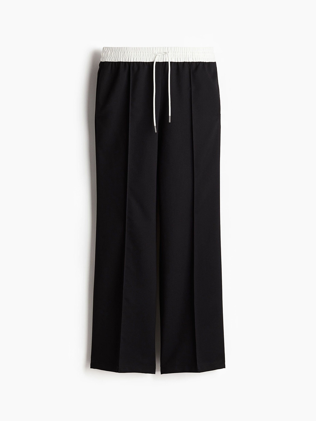 

H&M Crease-Leg Drawstring Trousers, Black