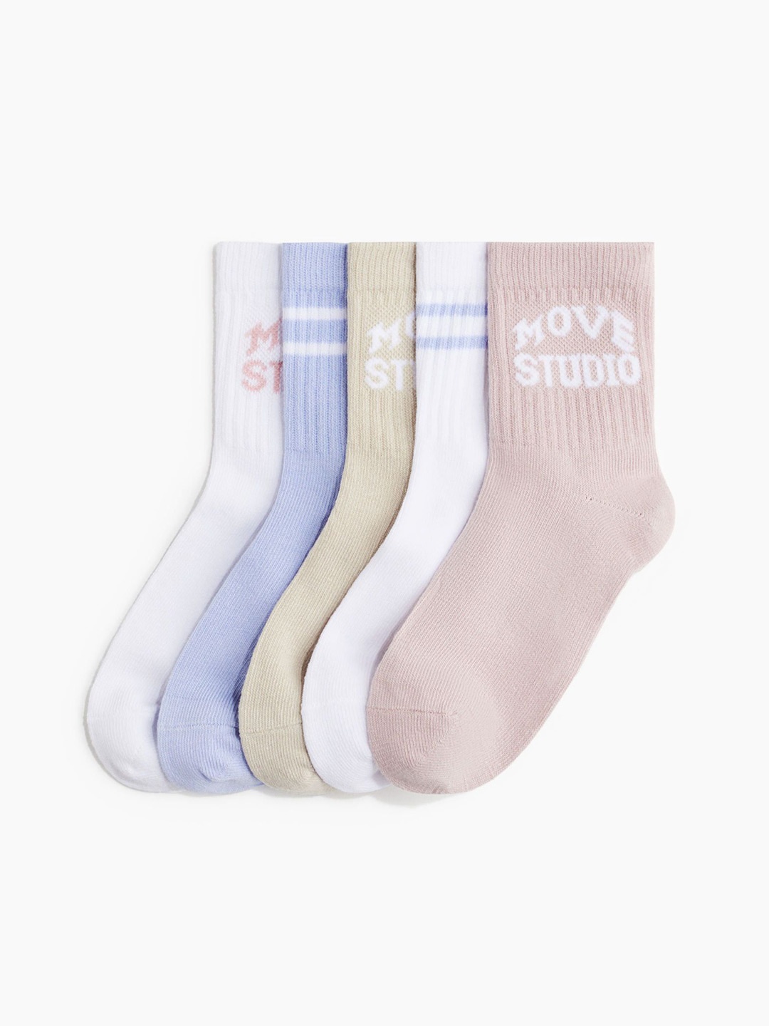 

H&M 5-Pack Sports Socks In Dry Move, White