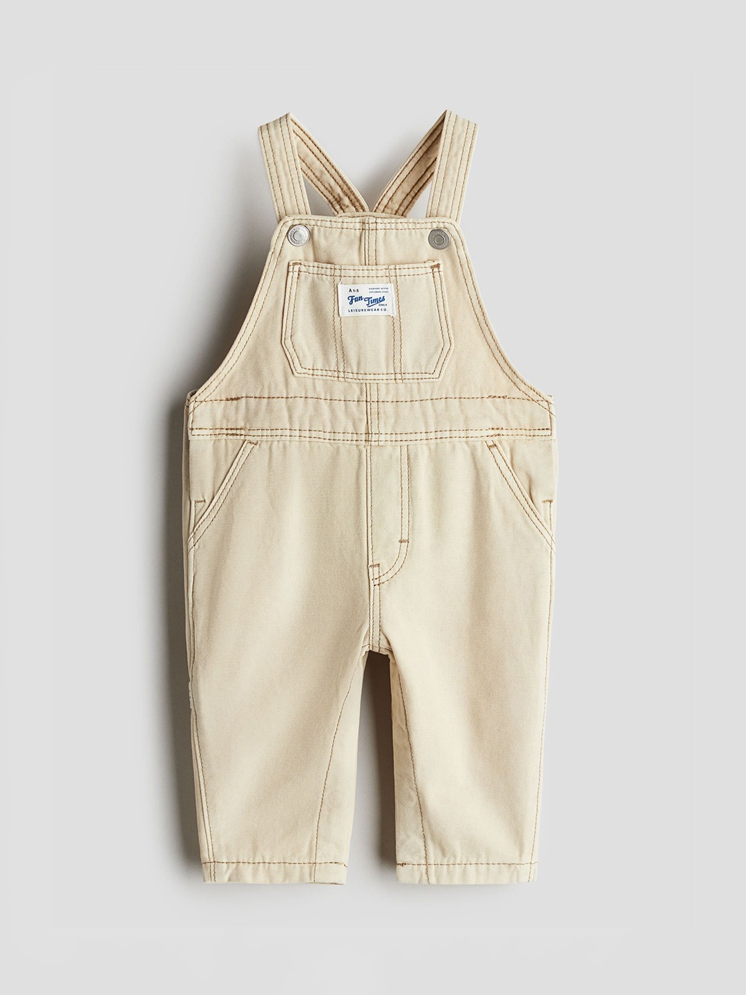 

H&M Boys Cotton Canvas Dungarees, Beige