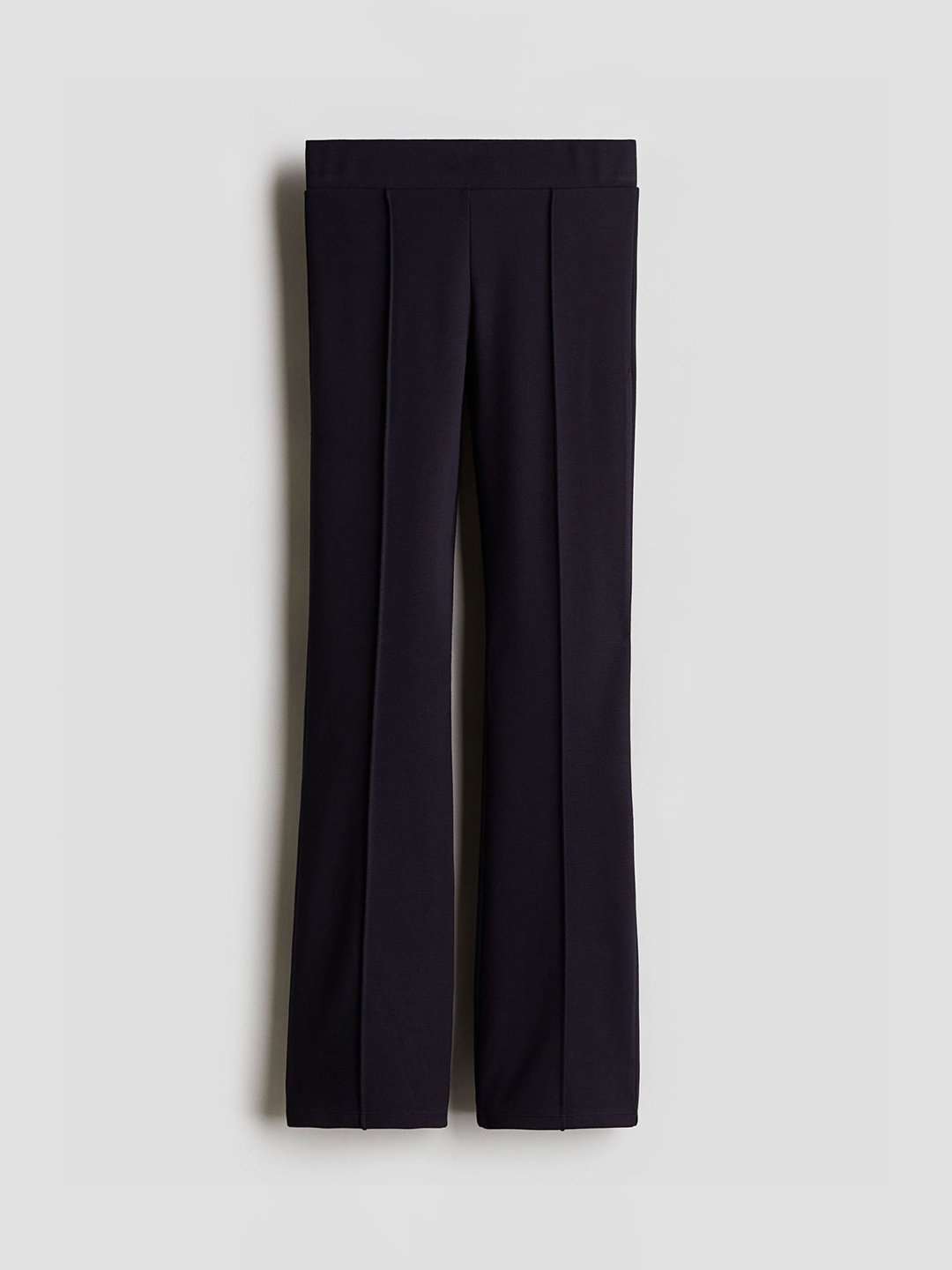 

H&M Flared Jersey Trousers, Navy blue