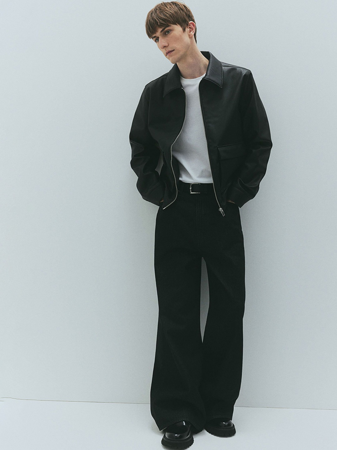 

H&M Regular Fit Coated Jacket, Black