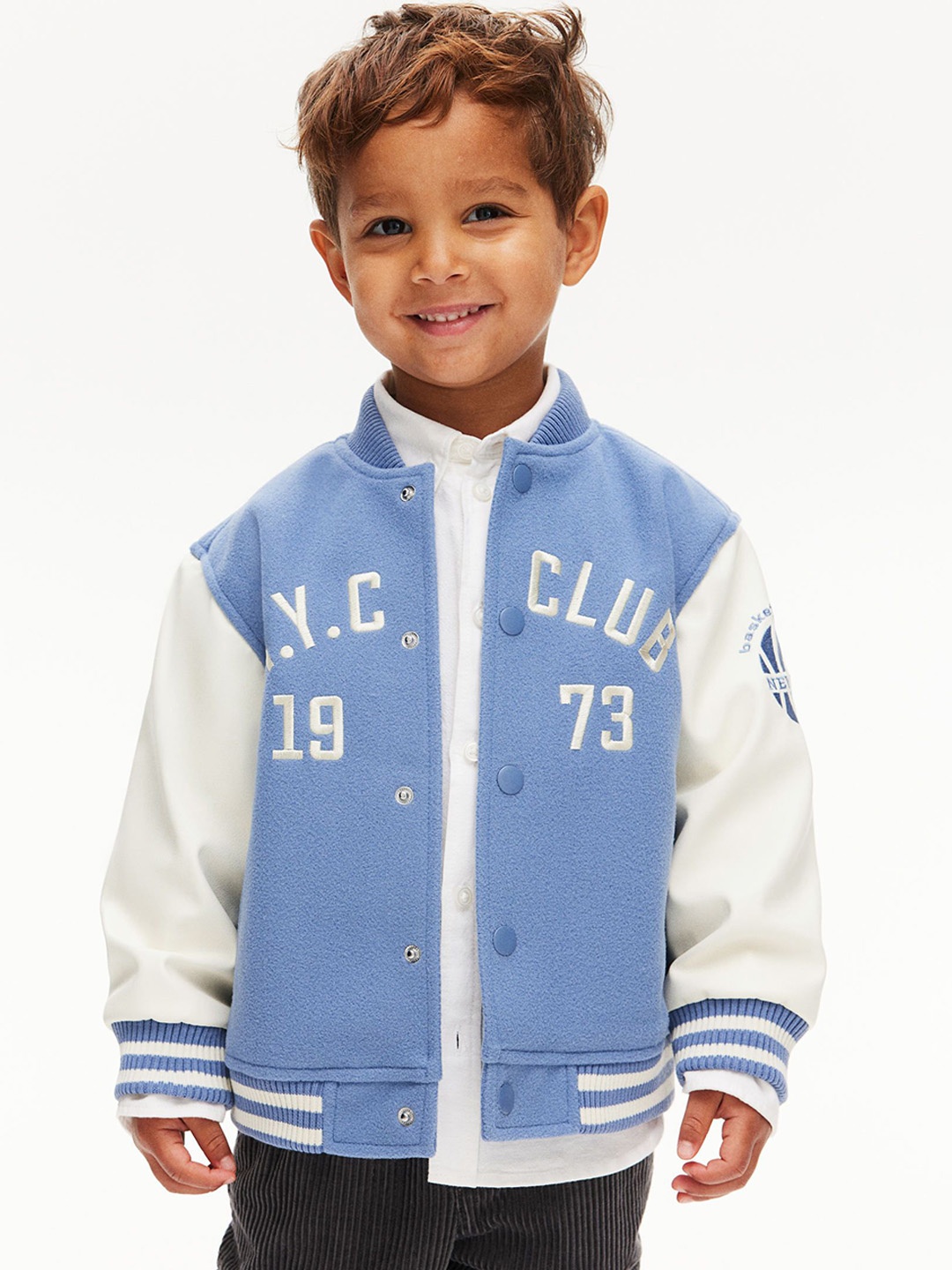 

H&M Padded Baseball Jacket, Blue