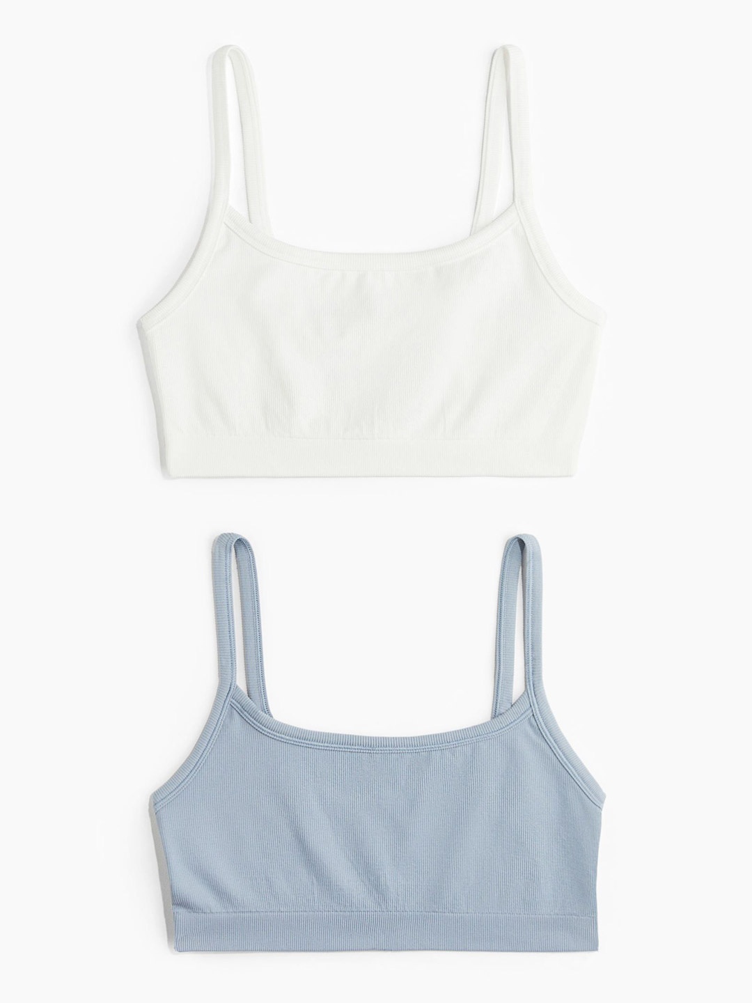 

H&M 2-Pack Light Support Sports Bras In DryMove, Blue