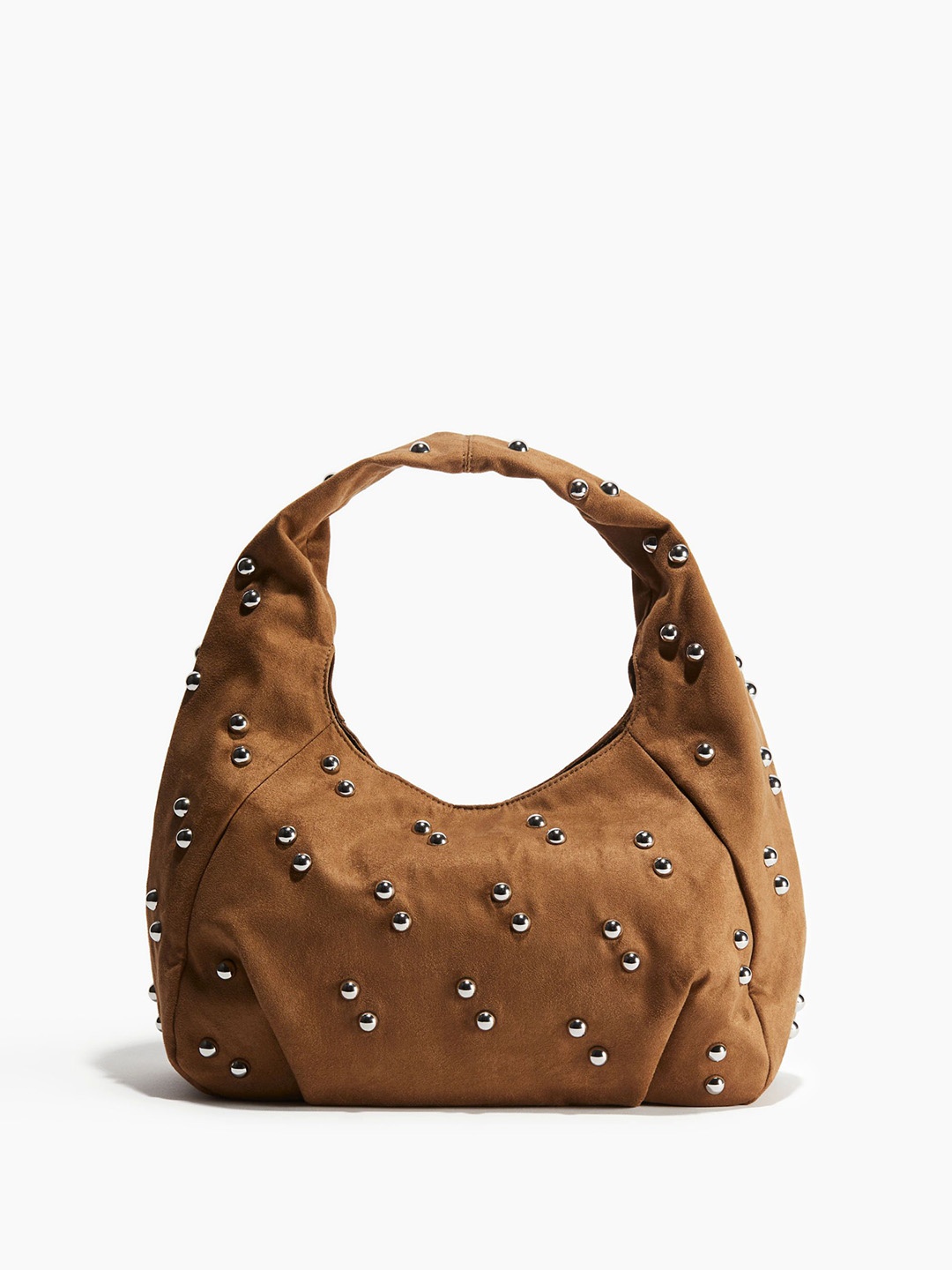 

H&M Stud-Decorated Shoulder Bag, Beige
