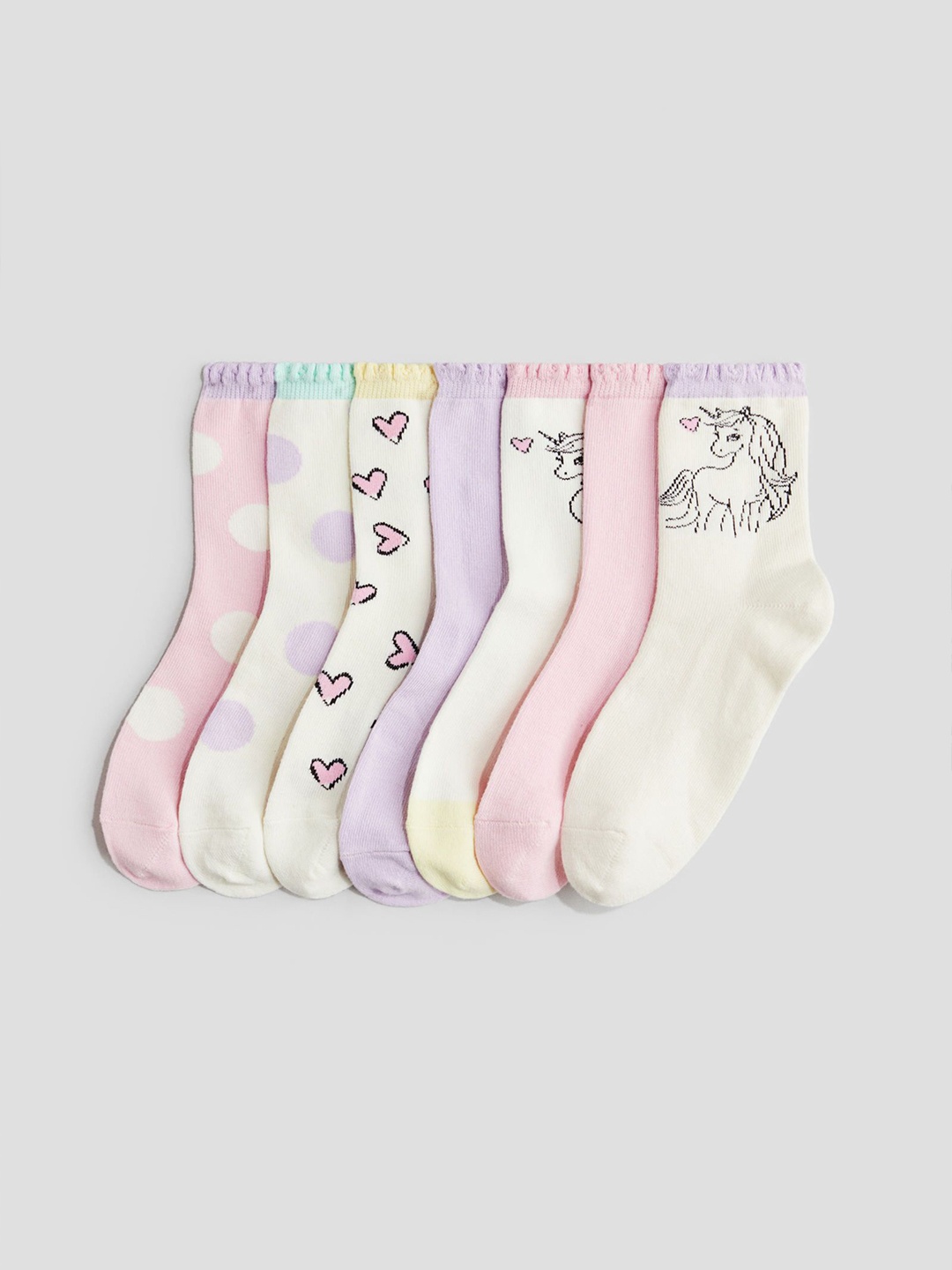 

H&M Girls 7-Pack Socks, Pink