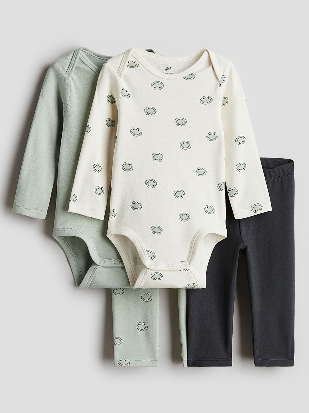 

H&M Boys 4-Piece Cotton Jersey Set, Green