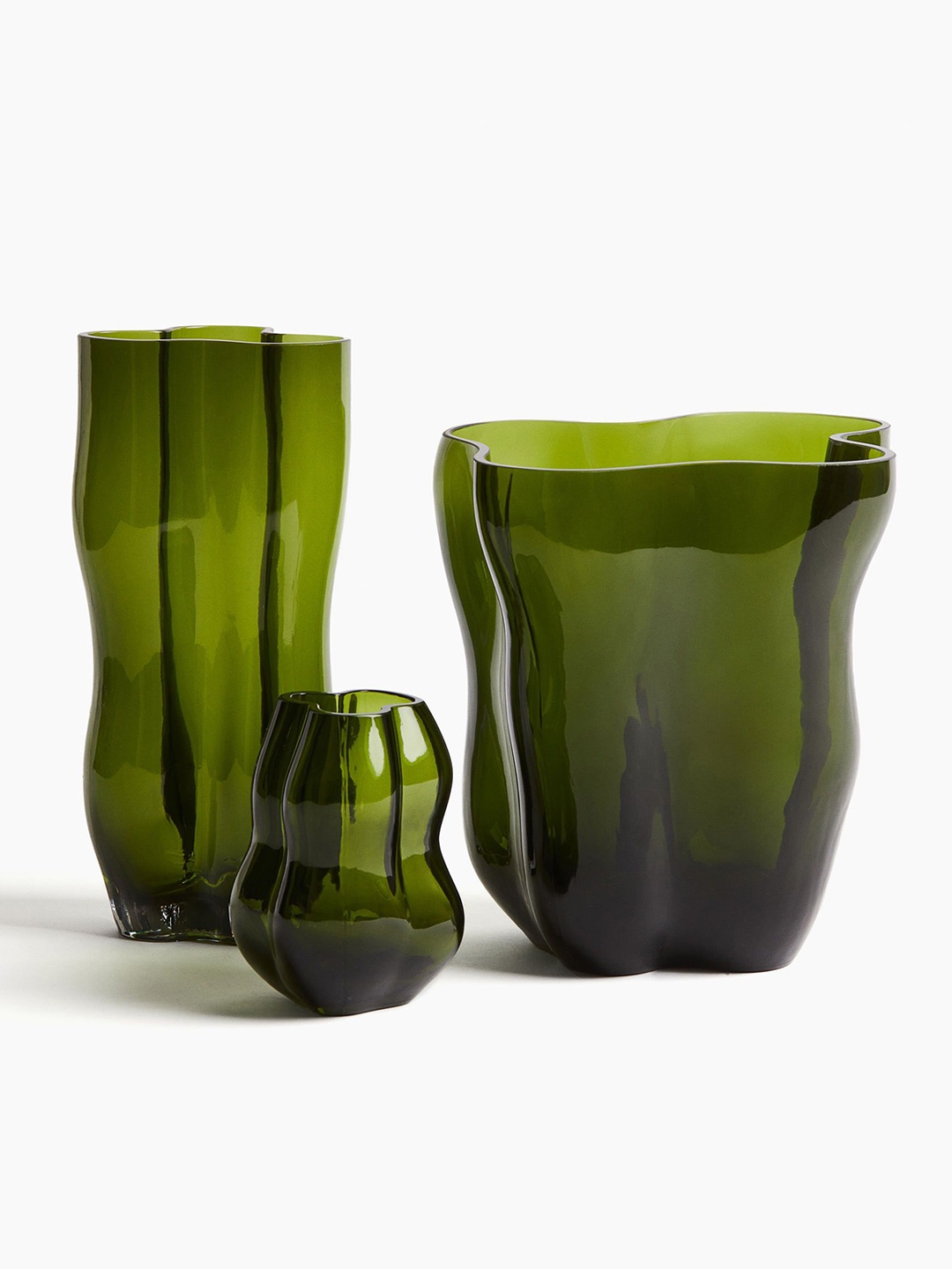 

H&M Green Large Glass Vase