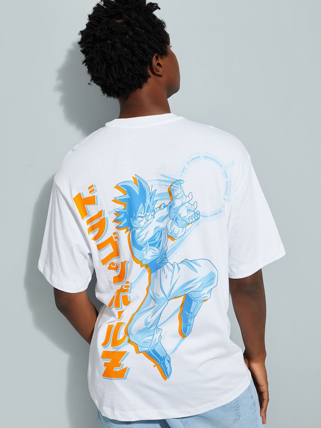 

MAX URB_N Men Dragon Ball Z Oversized T-shirt, White