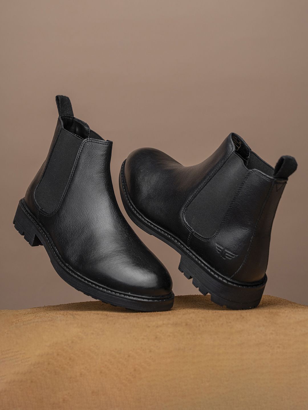 

Red Tape Men Leather Chelsea Boots, Black