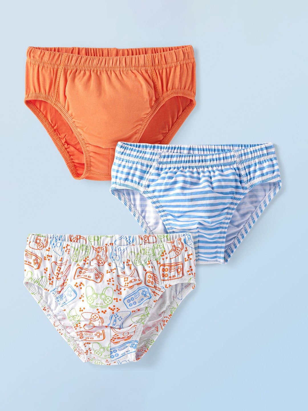 

Honeyhap Boys Pack Of 3 Striped Basic Briefs 18036619, White