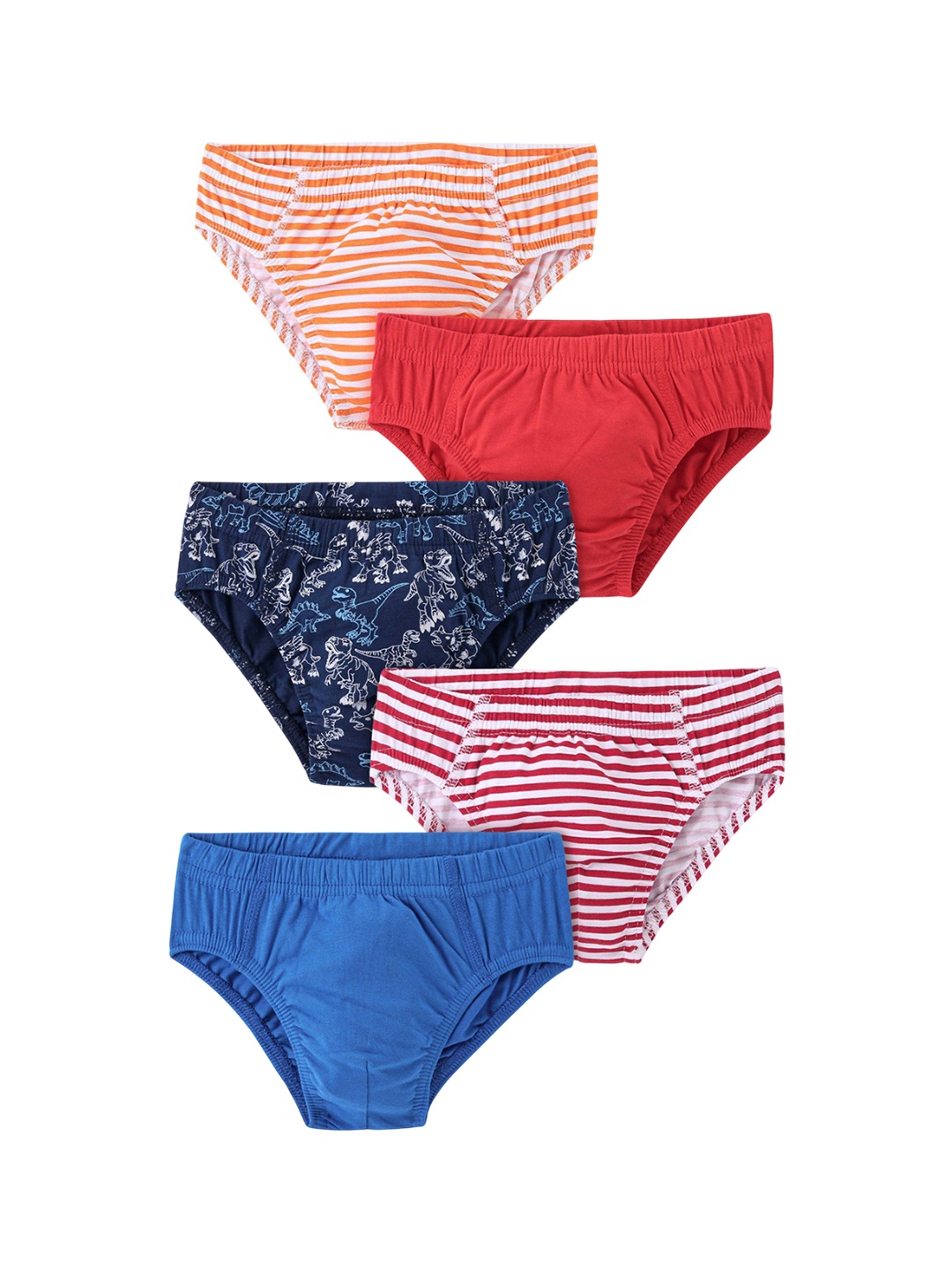 

Honeyhap Boys Pack Of 5 Printed Basic Briefs 18041102, Navy blue