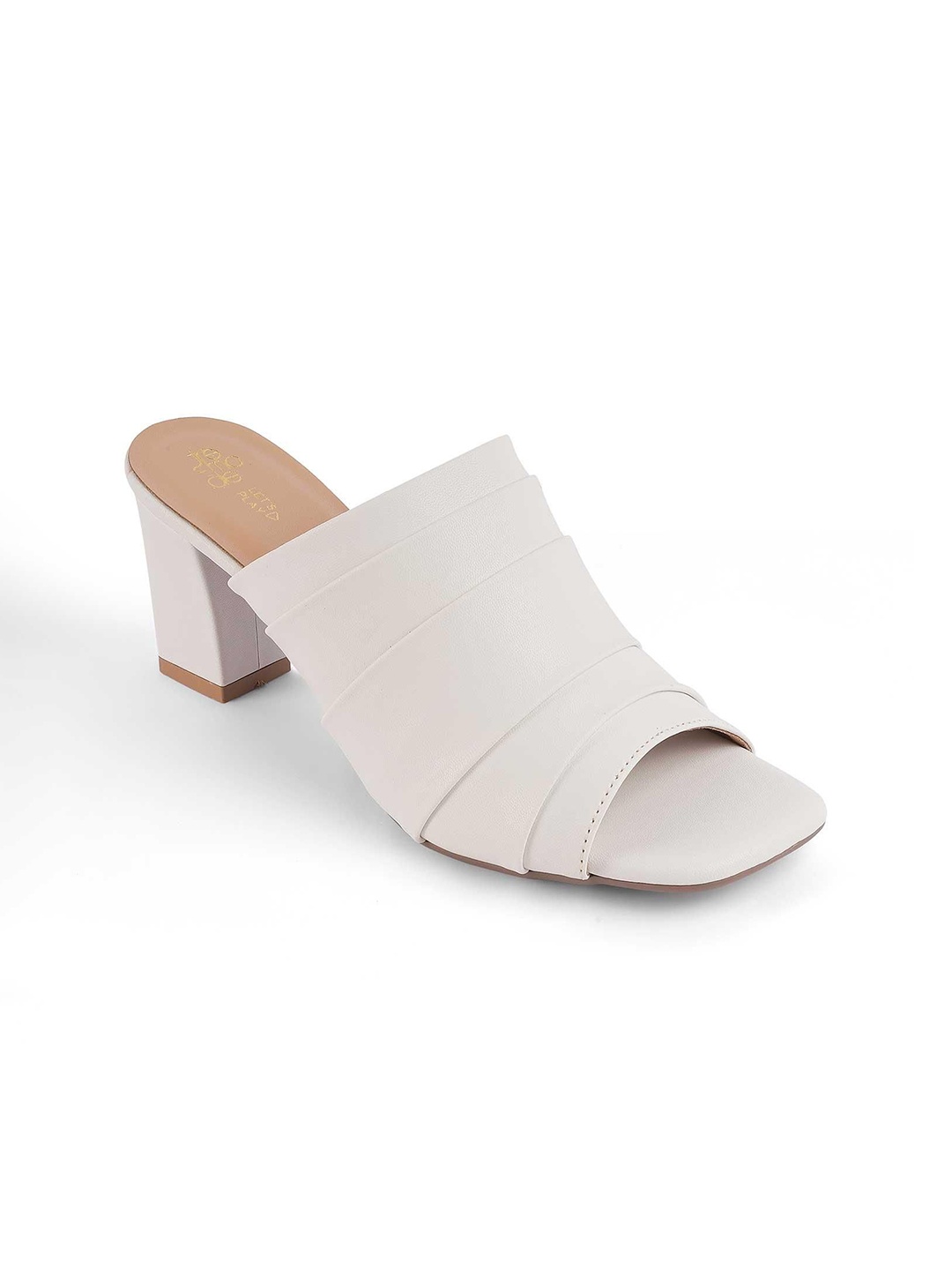 

Tresmode Women Square Toe Block Sandals, White