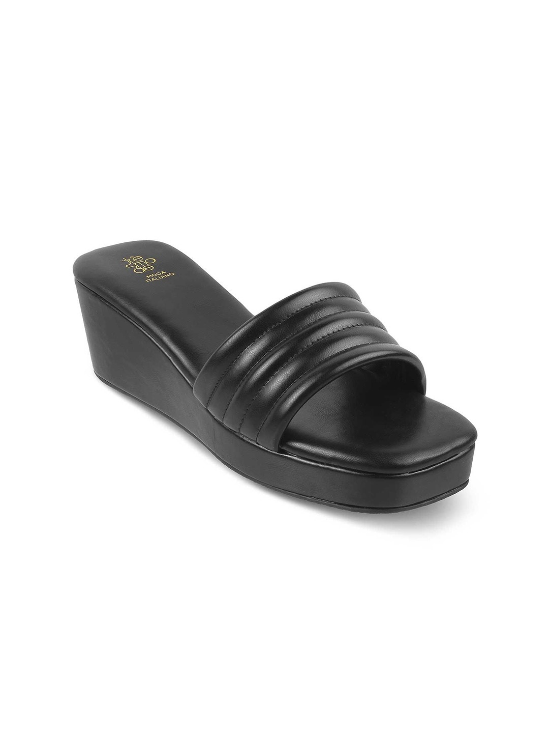 

Tresmode Women The Skyler Wedge Sandals, Black