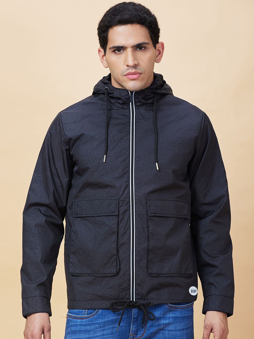 

Being Human Men Hooded Solid Casual Padded Jacket, Black