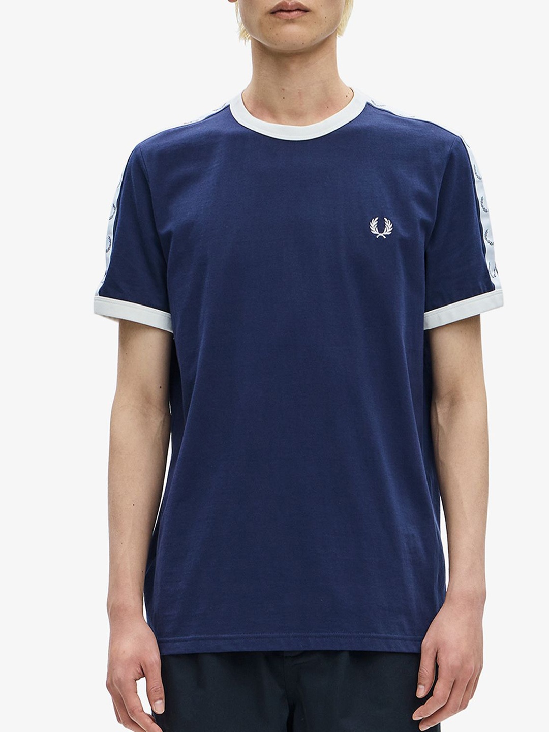 

Fred Perry Men Solid Round Neck Cotton T-shirt, Blue
