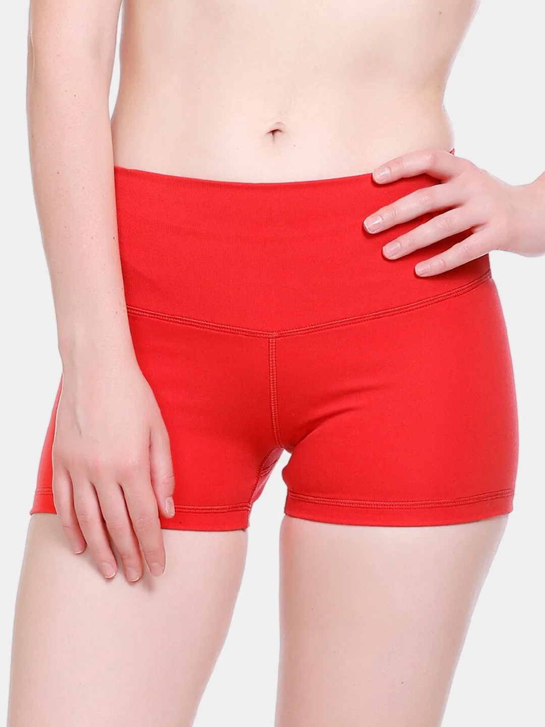 

YAMAYOGA Women Slim Fit High-Rise Yoga Shorts, Coral